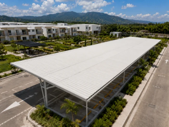 tejas UPVC IngeRoof para parqueaderos y zonas comunes